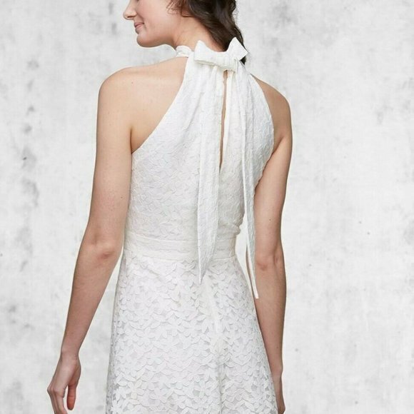 NEW Tahari by ASL Mock Neck Dress with Flare Skirt Ivory Womens Size 10 - Picture 4 of 6